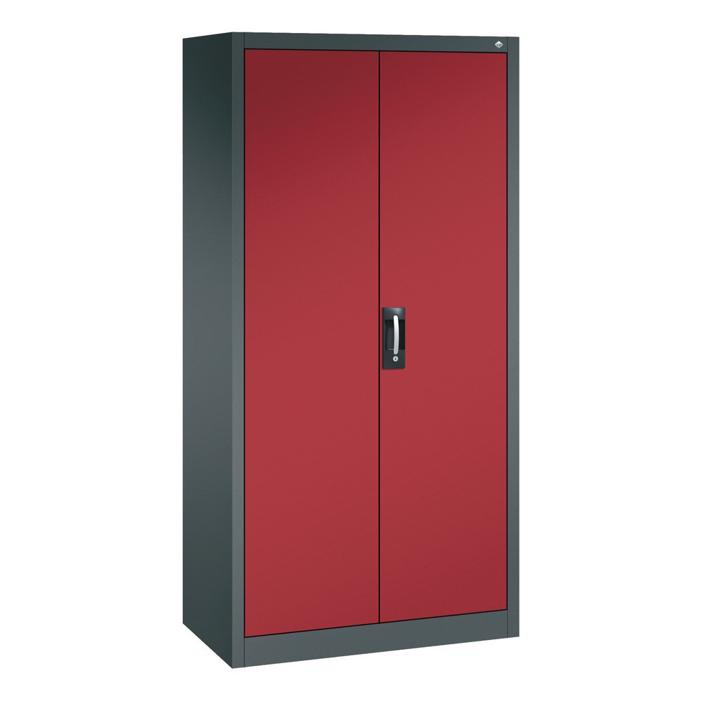 Illustration du produit: Armoire-penderie C+P, 6 compartiments + tringle à vêtements, H x l x P 1 950 x 930 x 500 mm, gris anthracite, rouge rubis