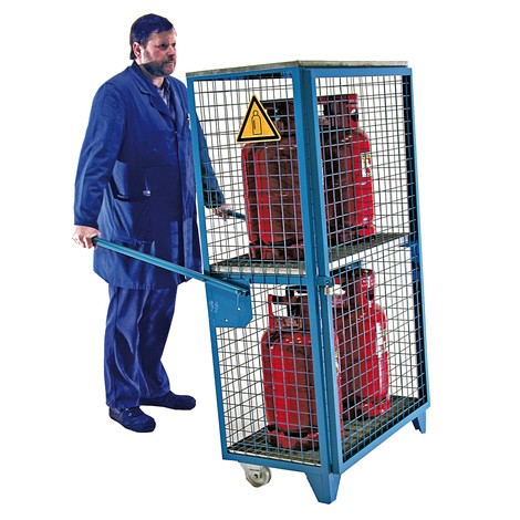 Numéro de l'image du produit 2: Bauer® Armoire grillagée pour bouteilles de gaz, 1 porte, pieds/roues H x l x P 1 580 x 860 x 500 mm