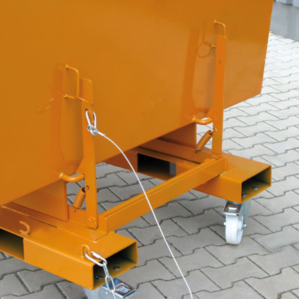 Numéro de l'image du produit 4: Benne basculante Eichinger® hauteur de construction élevée, basculable transversalement au sens de la marche et dans le sens de la marche, 1 000 kg, 500 litres, bleu gentiane