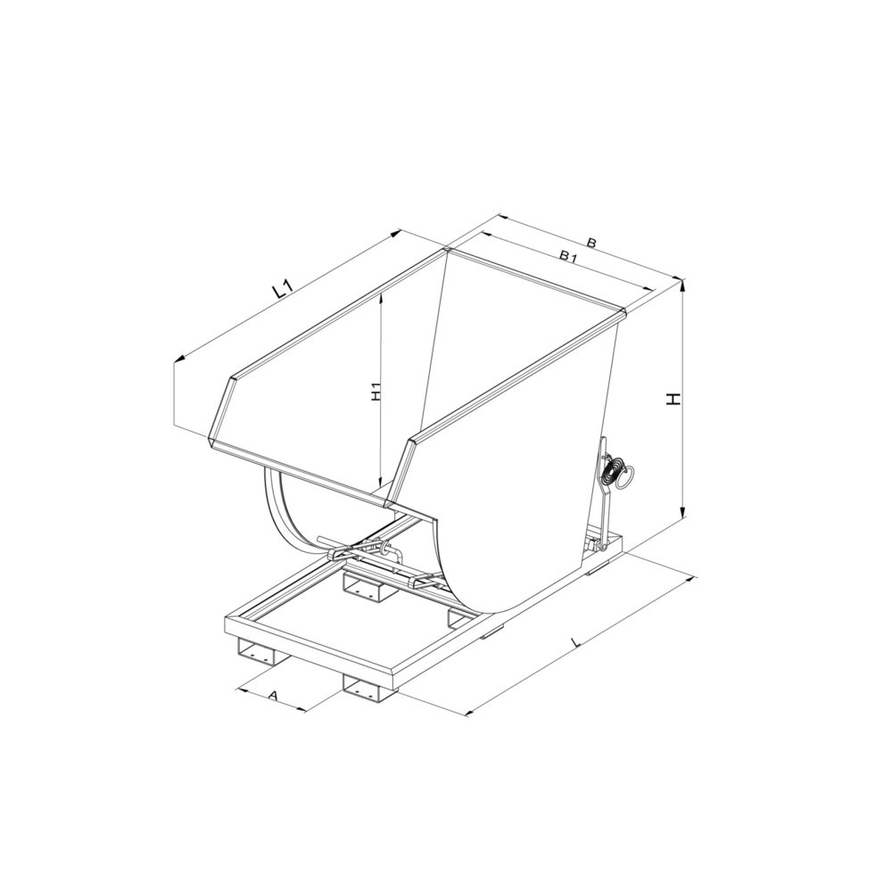 Numéro de l'image du produit 3: Benne basculante Eichinger® hauteur de construction élevée, 3 000 kg, 1 500 litres, orangé pur