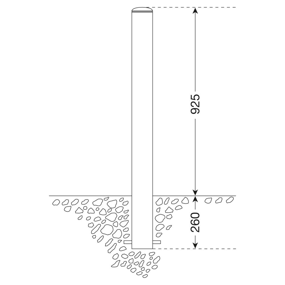 Numéro de l'image du produit 2: Borne en acier inoxydable MILANO MORAVIA, à bétonner, H x Ø 925 (+260) x 60 mm