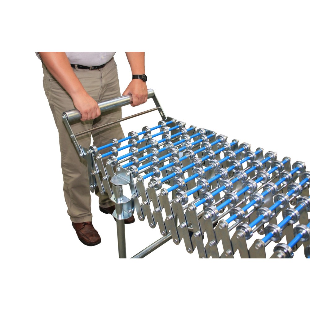 Illustration du produit: Butée terminale pour convoyeur à roulettes ou à rouleaux à ciseaux, rabattable, largeur de convoyeur : 600 mm