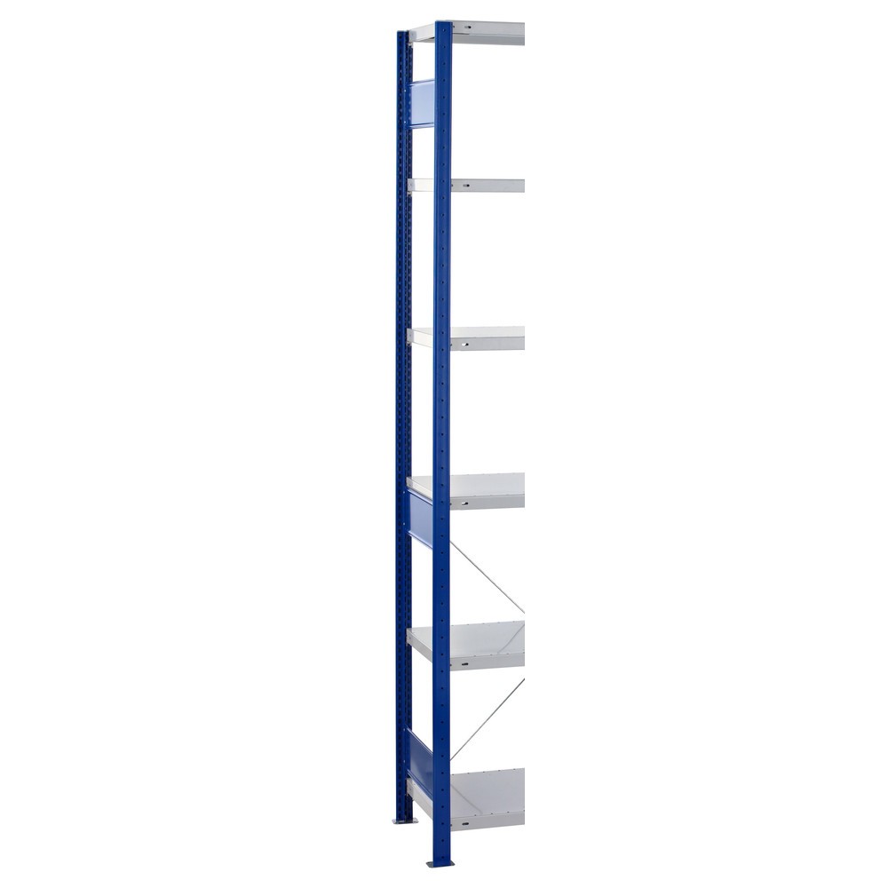 Numéro de l'image du produit 2: Cadre profilé en T MULTIplus pour rayonnage à tablettes SCHULTE, bleu gentiane, prémonté, 3 traverses de profondeur, HxP 2 500 x 500 mm