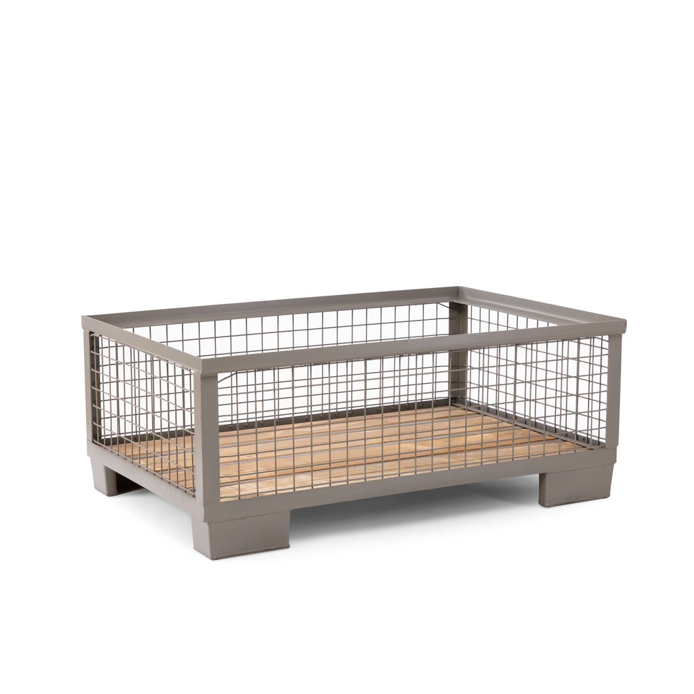 Illustration du produit: Caisse grillagée industrielle HEMMDAL avec 4 parois fixes, H x l x P 500 x 1 240 x 835 mm, gris pierre