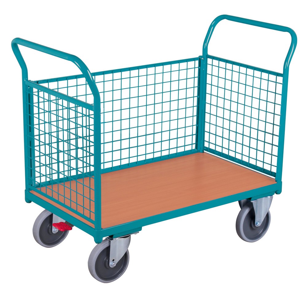 Illustration du produit: Chariot à plate-forme Ameise®, 3 côtés avec parois grillagées, surface de chargement l x P 776 x 1 200 mm