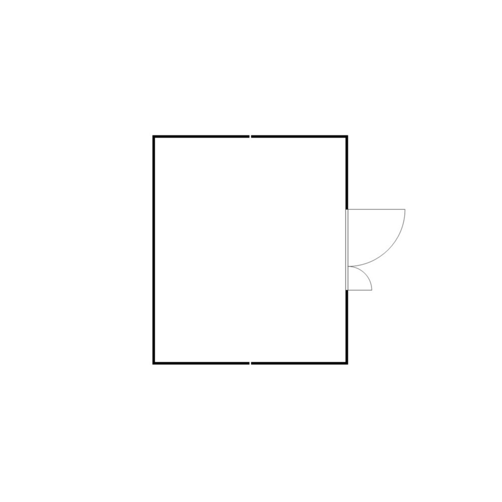 Numéro de l'image du produit 2: Combinaison de conteneurs de matériel FLADAFI® 21m², démontés, sans fond, dimensions extérieures 5 080x4 340x2 115 mm, porte à doubles battants (division asymétrique), au centre du côté large