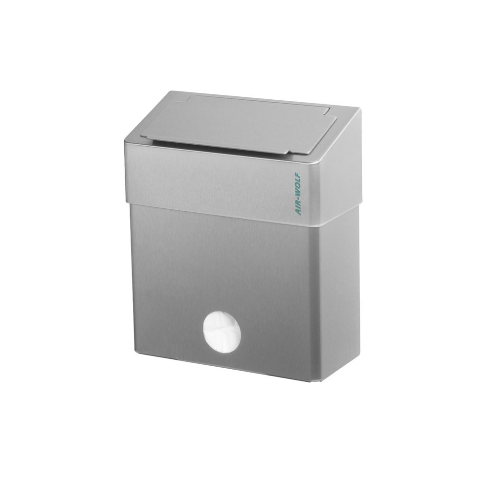 Illustration du produit: Conteneur à déchets hygiénique Air-Wolf pour serviettes hygiéniques en acier inoxydable brossé