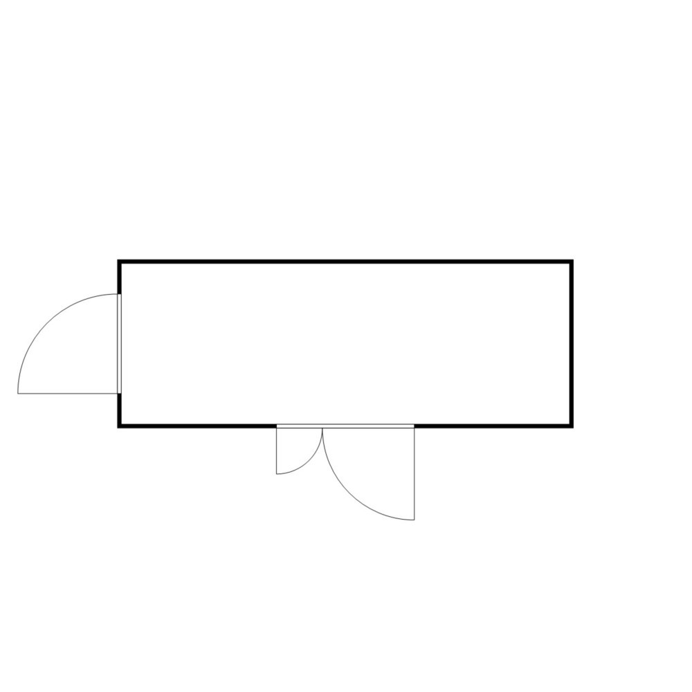 Numéro de l'image du produit 2: Conteneur de matériel FLADAFI® 12m², galvanisé, démonté, sans fond, dimensions extérieures 6 080x2 170x2 115 mm, porte à doubles battants (division asymétrique), au centre du côté large, porte supplémentaire