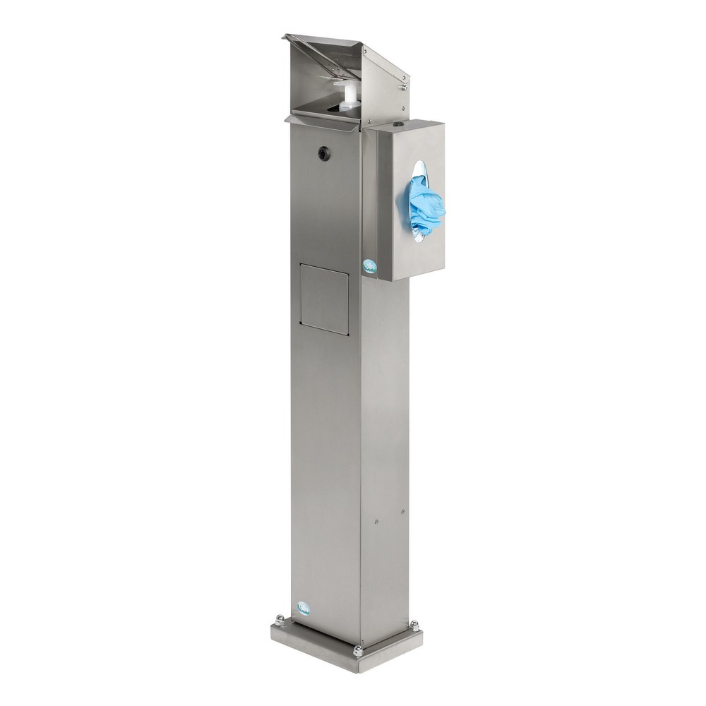 Numéro de l'image du produit 1: Distributeur de désinfectant pour les mains VAR® HDS BOX 116, montage au sol, acier inoxydable