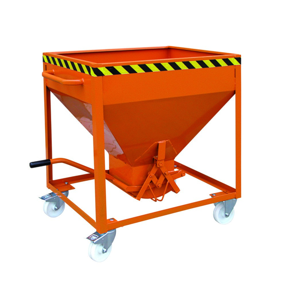 Illustration du produit: Eichinger® Conteneur silo sur roulettes, sorti centrale commandée par levier, 300 litres, orangé pur