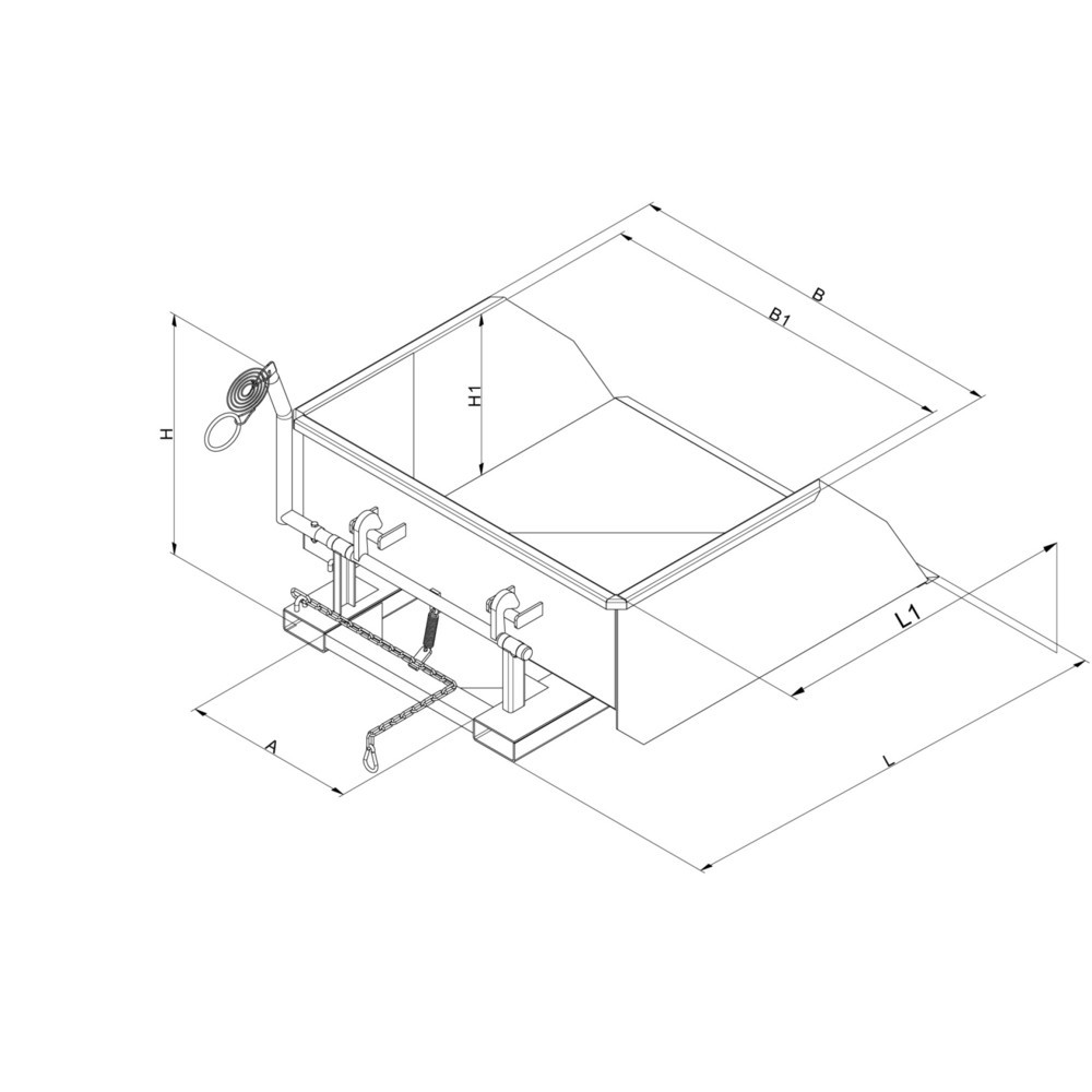 Numéro de l'image du produit 3: Eichinger® Pelle godet avec passage de fourche pour chariot élévateur, 2 500 kg, 500 litres galvanisée à chaud