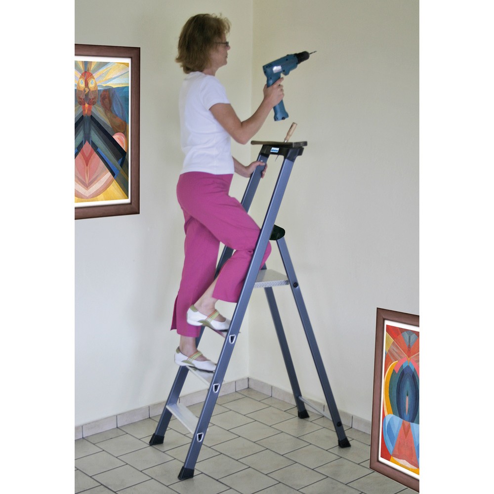 Numéro de l'image du produit 7: Escabeau à marches KRAUSE® , accessible d’un seul côté, aluminium anodisé, hauteur déployée 1,05 m