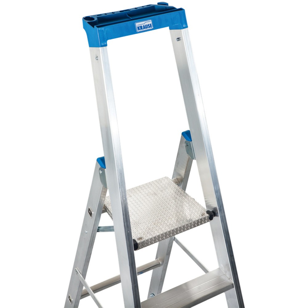 Numéro de l'image du produit 2: Escabeau à marches KRAUSE® Profi, accessible d’un seul côté, avec traverse et roulettes, hauteur déployée 1,90 m