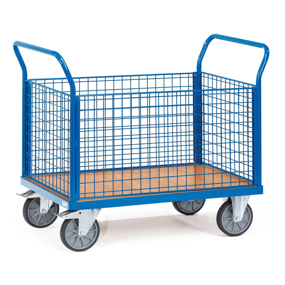 Illustration du produit: fetra® Chariot à plate-forme, à 4 côtés avec parois grillagées, surface de chargement lxP 700 x 1 000 mm
