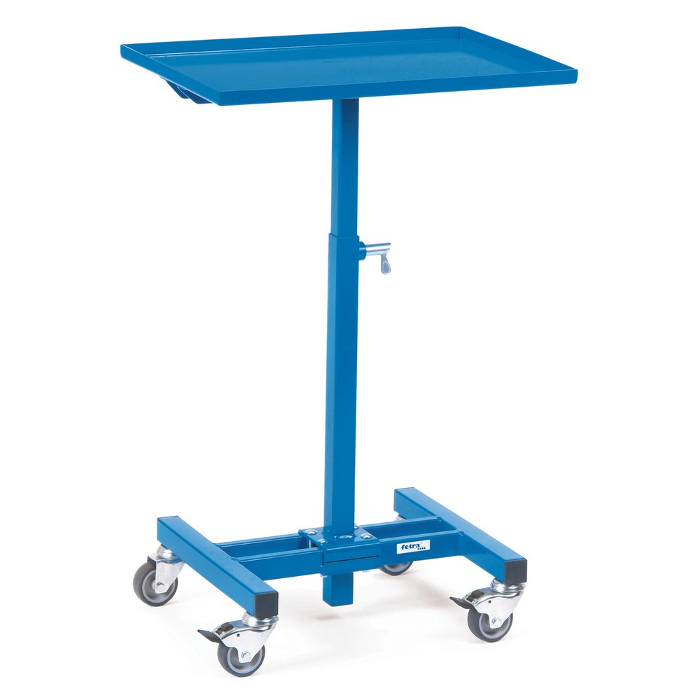 Illustration du produit: fetra® Pupitre d’atelier, modèle de base, plate-forme droite, hauteur 720-995 mm, bleu brillant