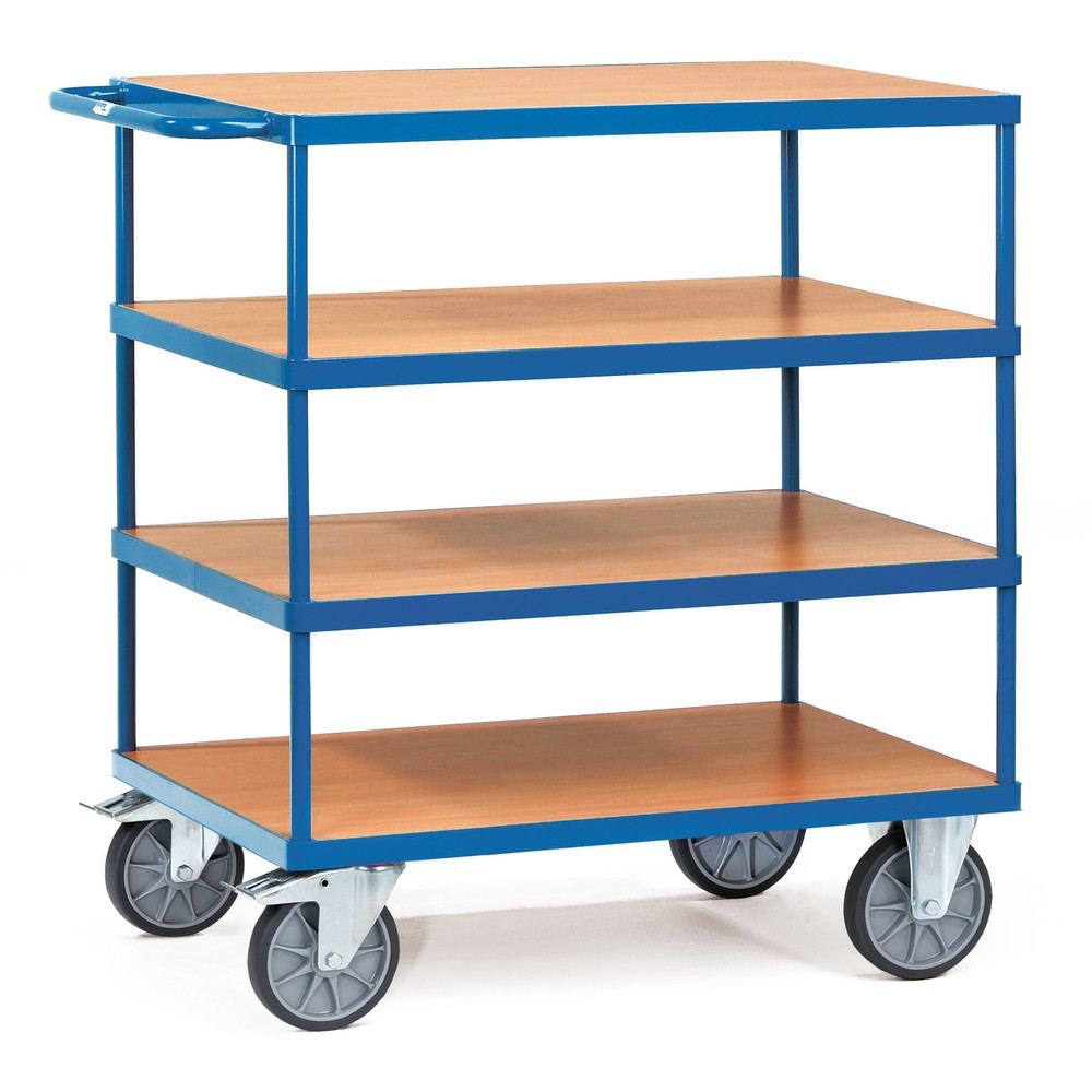 Illustration du produit: fetra® Servante et chariot de montage en version lourde, 4 plateaux de 600 x 1 000 mm