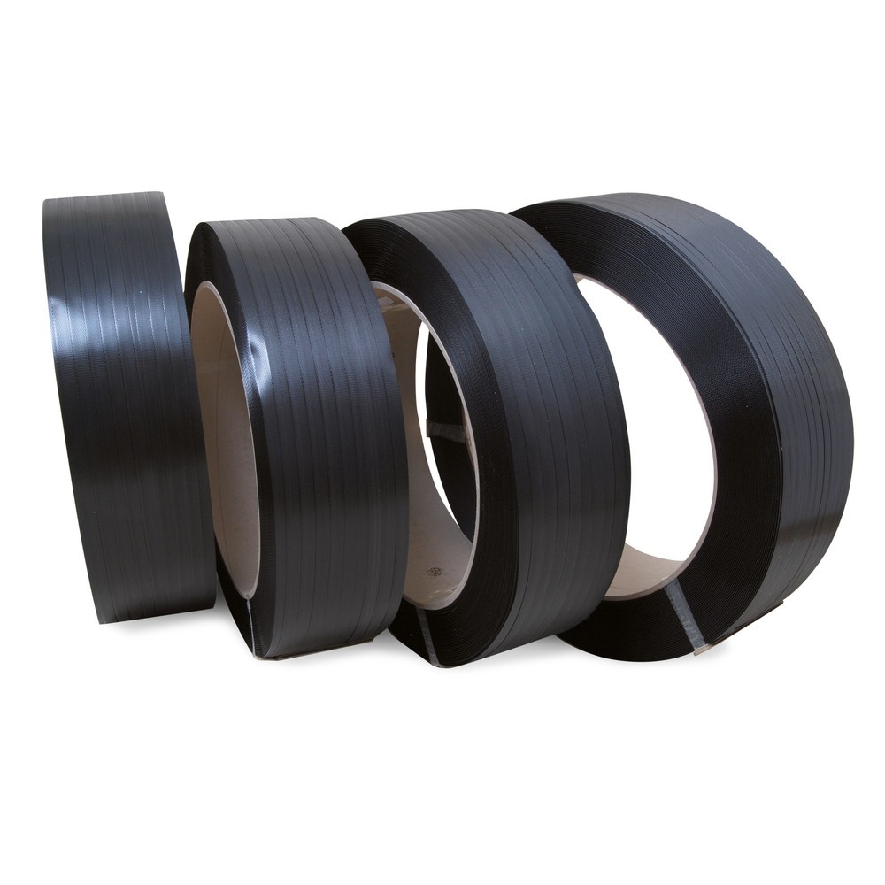 Illustration du produit: Feuillard de cerclage en PP, gaufré, 18,5 mm x 1 200 ml, Ø noyau 406 mm, épaisseur 0,85 mm, noir