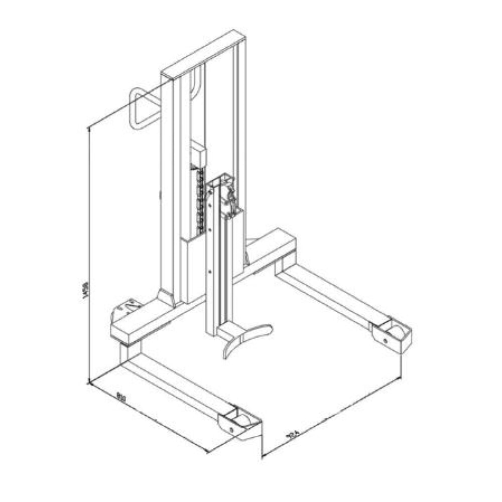 Numéro de l'image du produit 2: Lève-fûts à pédale, prise frontale, hauteur de levée 750 mm, capacité de charge 350 kg, RAL 3020 rouge signalisation
