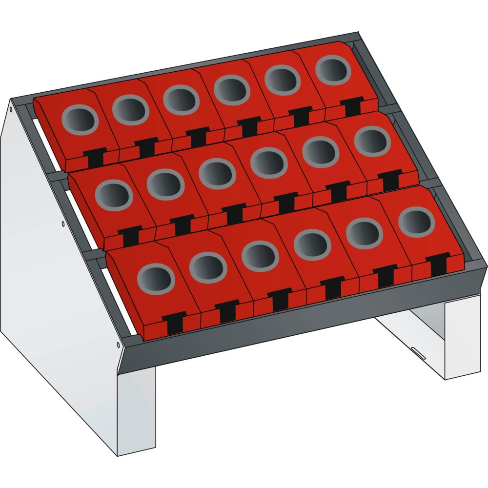 Illustration du produit: Support de table NC LISTA 36x27E, (lxPxH) 588x413x345 mm, HSK 63/80, 18 supports, gris clair