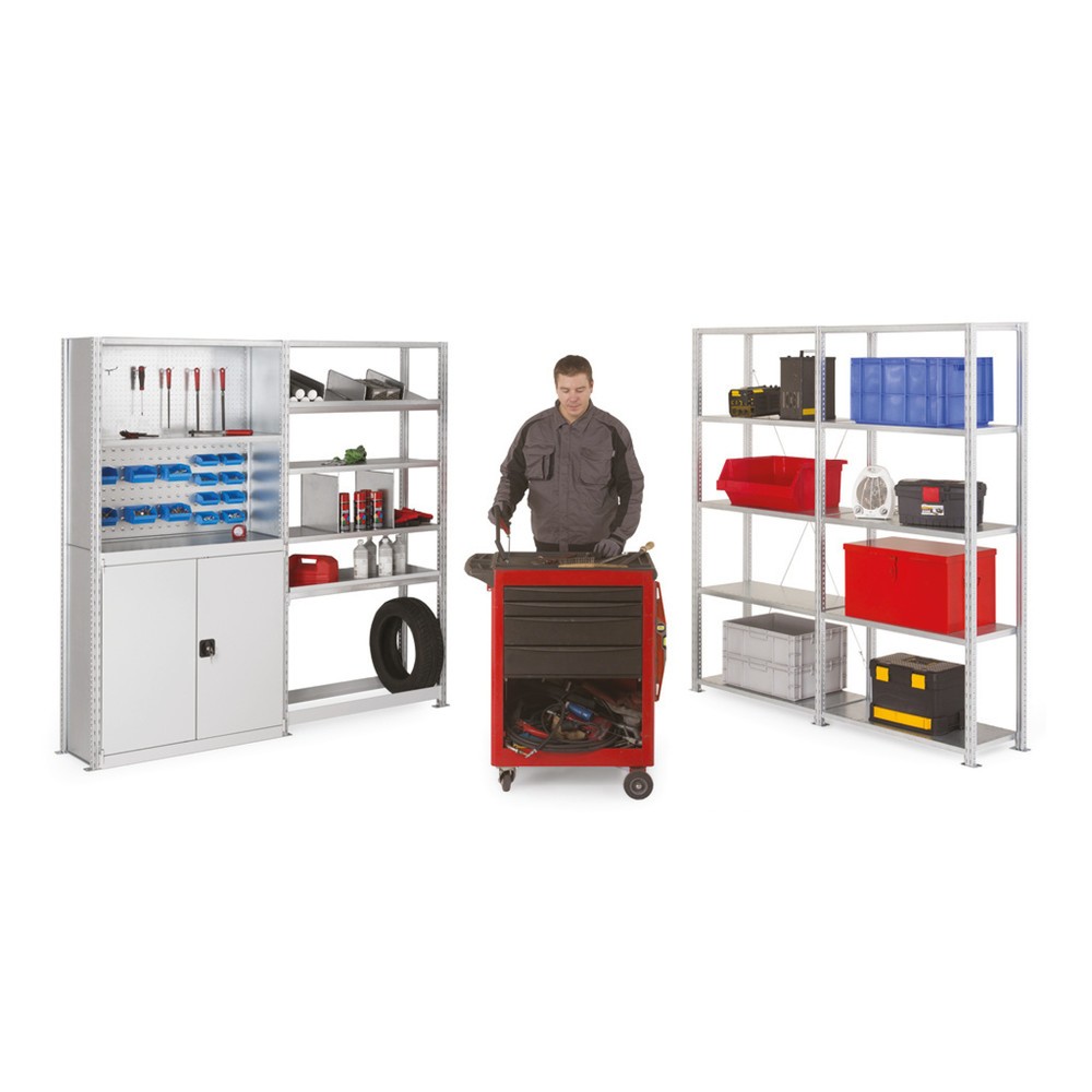 Numéro de l'image du produit 7: ManOrga Rayonnage à tablettes, TA, avec tablettes en panneaux d'acier, FL 255 kg, galvanisé, H x l x P 2 500 x 1 300 x 500 mm
