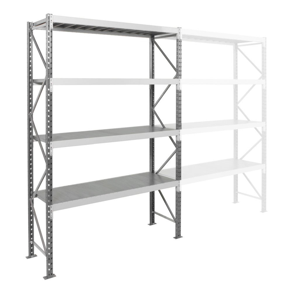 Numéro de l'image du produit 2: Rayonnage grande portée ManOrga, avec panneaux en acier, module de base, charge par tablette 740 kg, H x l x P 3 000 x 2 700 x 1 000 mm