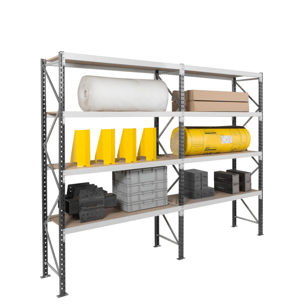 Numéro de l'image du produit 8: Rayonnage grande portée ManOrga, avec panneaux en acier, module de base, charge par tablette 740 kg, H x l x P 3 000 x 2 700 x 1 000 mm