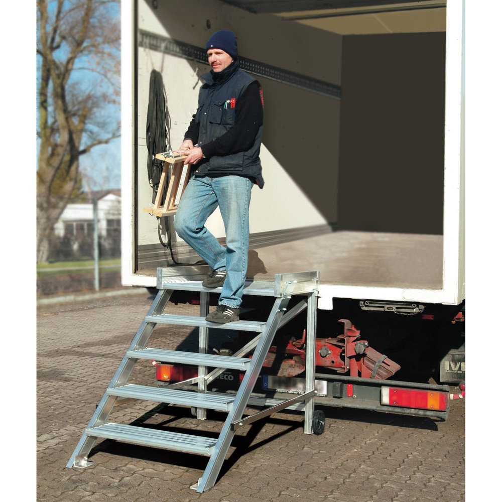 Illustration du produit: Échelle plate-forme KRAUSE®, mobile, largeur des marches 800 mm, hauteur déployée 0,40 m