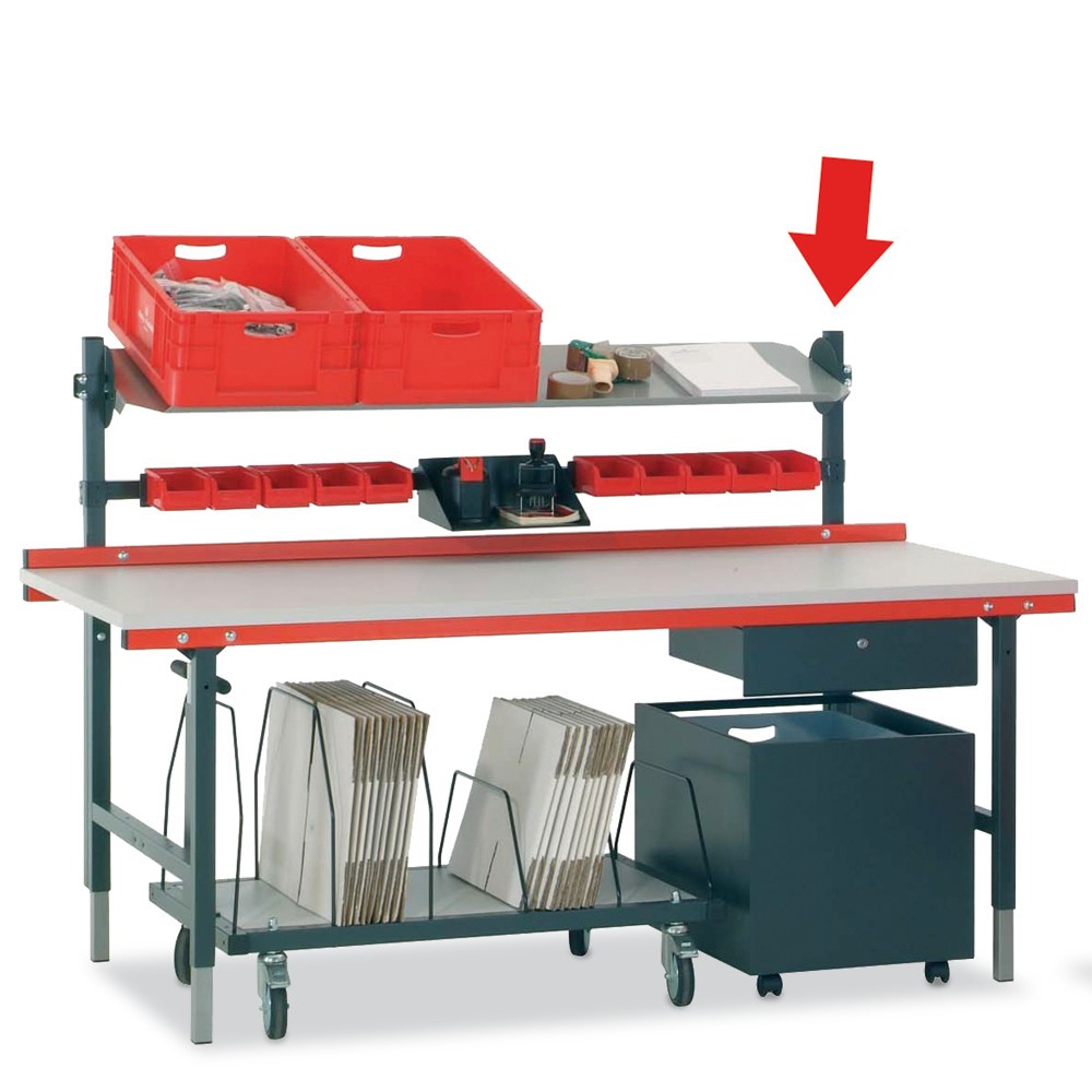 Numéro de l'image du produit 4: 2 montants de fixation courts, HxlxP 1 170 x 40 x 40 mm, 485 mm au-dessus du plateau de table