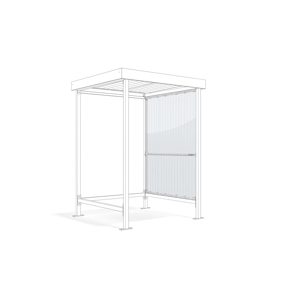 Illustration du produit: Paroi latérale droite pour abri fumeurs wsm®, support galvanisé