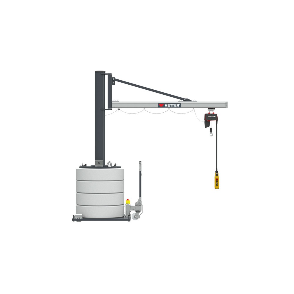 Numéro de l'image du produit 1: Potence VETTER®, palan électrique à chaîne LIFTKET inclus, plage de pivotement de 270°, portée 5 900 mm, capacité de charge 250 kg