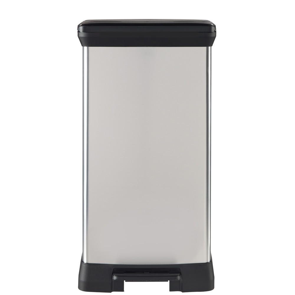 Numéro de l'image du produit 5: Poubelle à pédale Duo DECOBIN, rectangulaire, 2 x 23 litres, argenté/noir