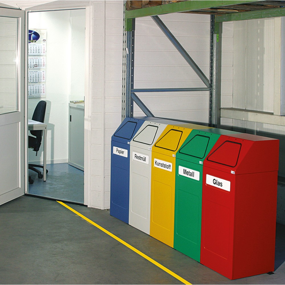Numéro de l'image du produit 2: Collecteur de recyclage stumpf®, 65 litres, à fermeture automatique, auto-extinguible, vert