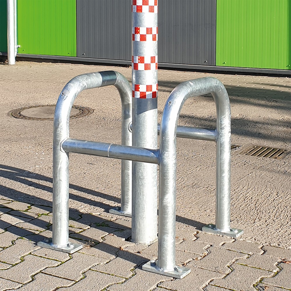Numéro de l'image du produit 7: Protection anticollision pour colonnes MORAVIA, usage extérieur, galvanisée à chaud, hauteur 600 mm, pour dimensions de colonnes (l x P) 500 x 500 mm