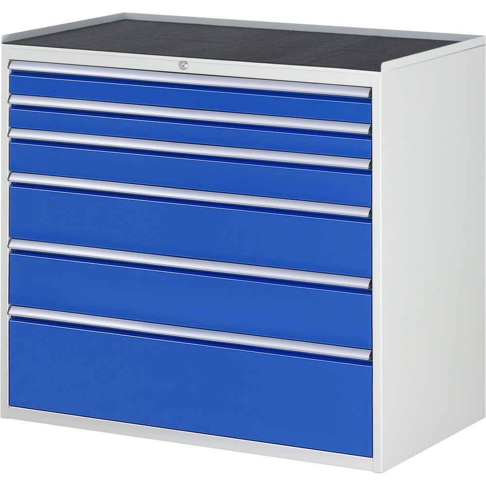 Numéro de l'image du produit 1: RAU Armoire à tiroirs série 7000, HxlxP 1 035 x 1 145 x 650 mm, avec 6 tiroirs taille XXL, face supérieure en métal