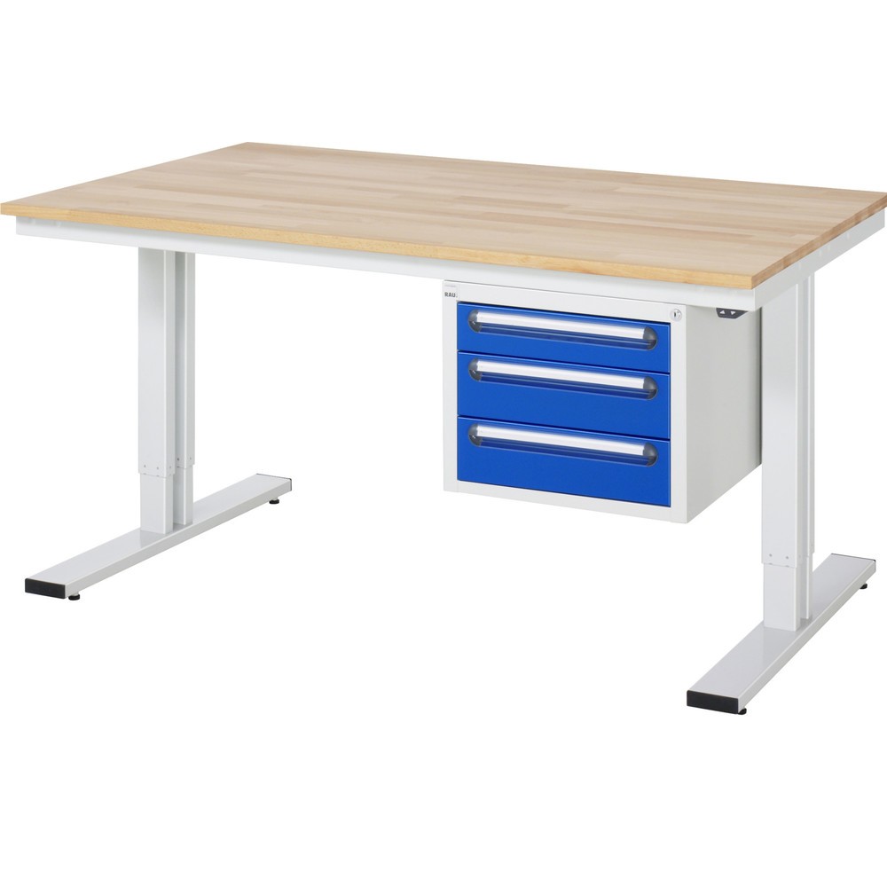 Numéro de l'image du produit 7: RAU Table pour poste de travail à réglage électrique de la hauteur série adlatus 300, HxlxP 720-1 120 x 750 x 800 mm, plan de travail en hêtre massif