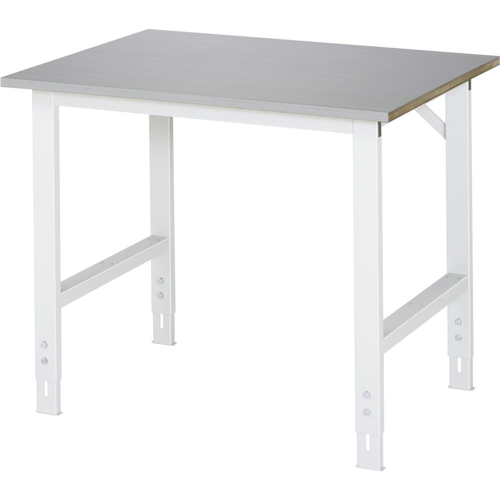 Numéro de l'image du produit 1: RAU Table pour poste de travail réglable en hauteur série TOM, HxlxP 760-1 080 x 1 000 x 800 mm, plan de travail en tôle d’acier inoxydable