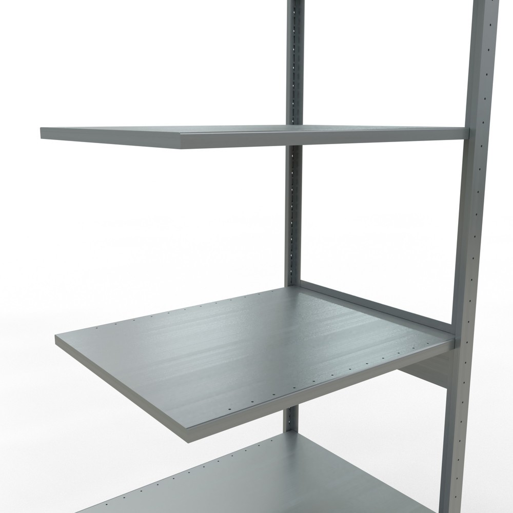 Numéro de l'image du produit 4: Rayonnage à tablettes SCHULTE, système à emboîter, travée auxiliaire, CT 150 kg, galvanisé, HxlxP 2 500 x 750 x 600 mm