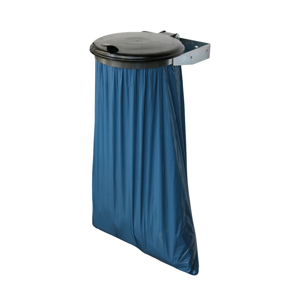 Numéro de l'image du produit 3: RENNER Support pour 1 sac poubelle, support mural, couvercle en plastique, galvanisé à chaud
