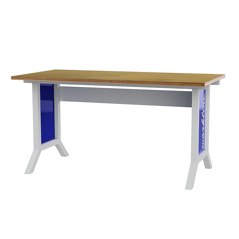 Illustration du produit: Système de poste de travail, table de base, réglage de la hauteur par manivelle Bedrunka+Hirth, bleu gentiane
