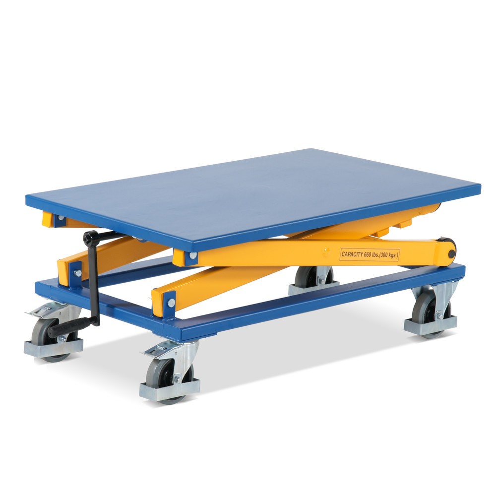 Numéro de l'image du produit 3: Table élévatrice à ciseaux avec manivelle, TK 300 kg, plate-forme de 950 x 600 mm