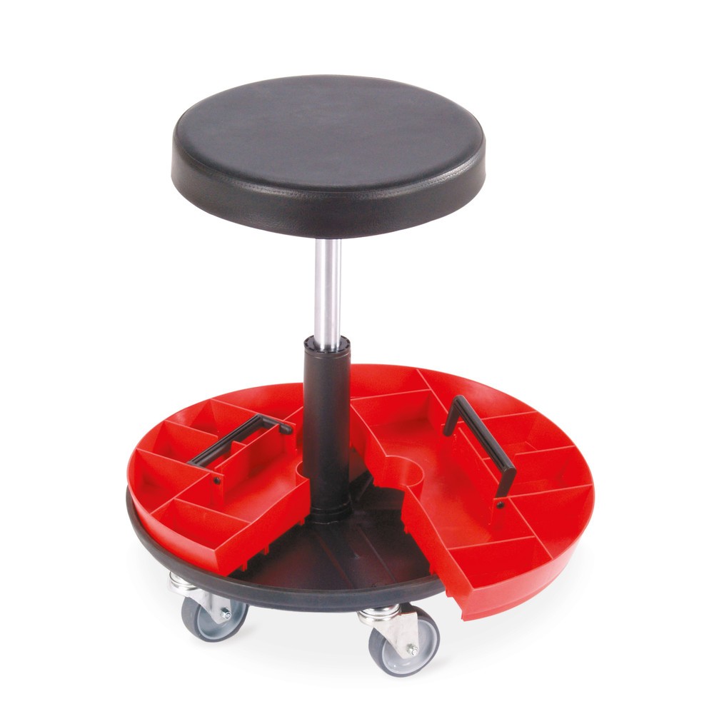 Numéro de l'image du produit 1: Tabouret avec plateau porte-outils en 2 parties, hauteur d’assise 520 à 545 mm, roulettes