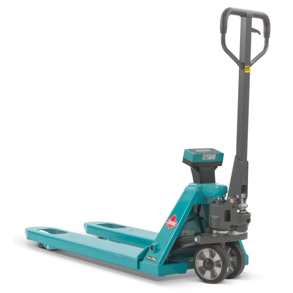 Illustration du produit: Transpalette avec balance Ameise® PTM 2.0, par pas de 1 kg, capacité de charge 2 000 kg, galets tandem