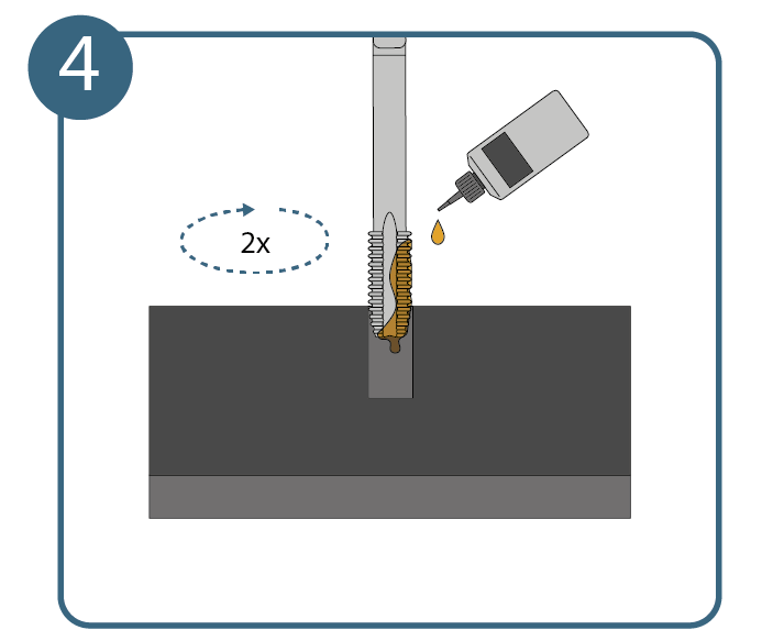 Refaire un filetage, étape 4 : rectifier le filetage.